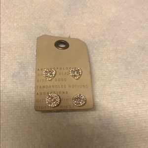 Brand new Anthropologie gold and gemstone earrings